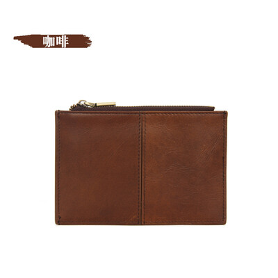 

The first layer of leather mini small purse female short section thin Korean version of the fashion soft wallet simple coin bag card package