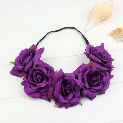 

〖Follure〗Party Floral Rose Flower Headband Hair Crown Festival Boho Garland Large Big