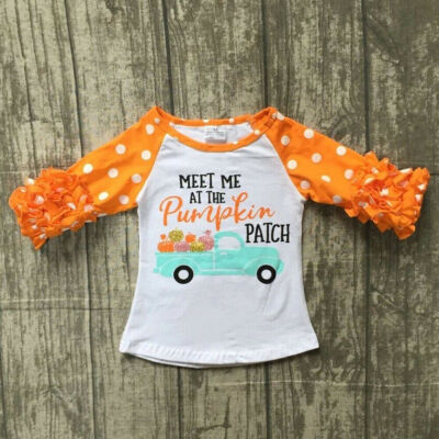 

Kids Baby Girl Pumpkin Pattern Long Sleeve Ruffles T-shirt Tops Clothes