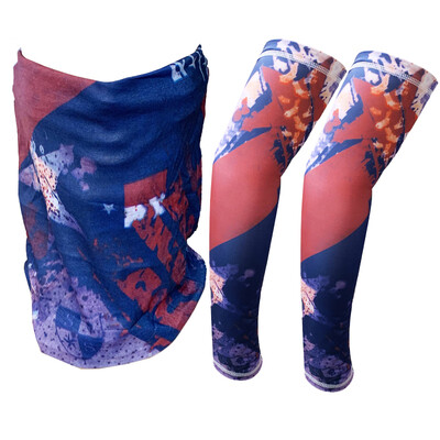 

SOSPORT bicycle sleeve sun protection arm guard set outdoor magic turban mask riding headscarf plus sleeve combination 9 color