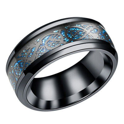 

Fashion Carbon Ring Men\ Ring Stainless Steel Domineering Ring
