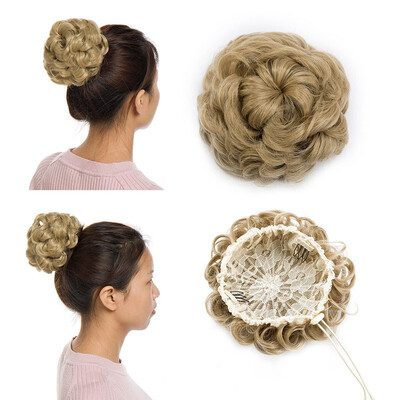 

Messy Hair Bun Chignons Synthetic Hair Extensions Wavy Updo Scrunchy Hairpieces
