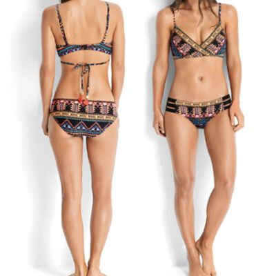 

Women Sexy Bikini Set Padded Floral Bra Short Push-up Swimwear Swimsuit Suit
