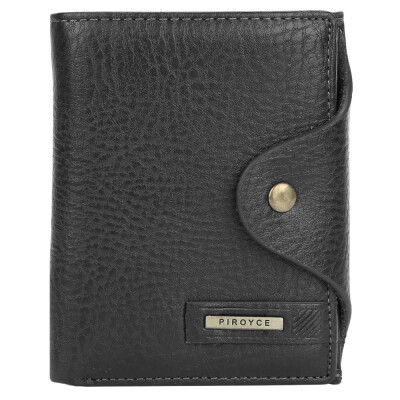 

Men Letter Embellishment Solid Color Hasp Vertical Wallet
