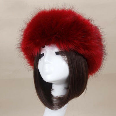 

Women Russian Thick Fluffy Cap Fake Faux Fur Headband Hat Winter Ear Warmer Ski
