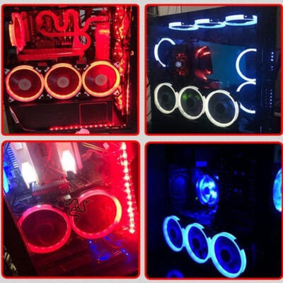 

new design Quad 4-LED Connector Light Quite Clear Computer Case Cooling 120mm fan hold Hot