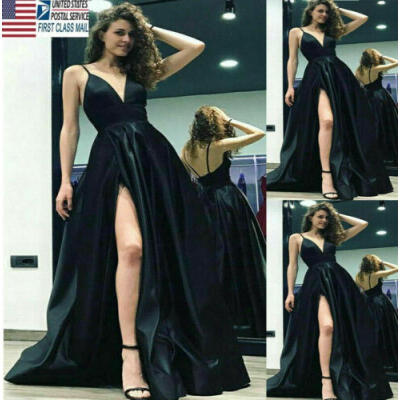 

US Stock Women Wedding Bridesmaid Long Party Ball Prom Gown Cocktail Midi Dress