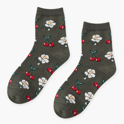 

Korea Cartoon Childlike Fox Flamingo Funny Jacquard Fashion Ins Spring Autumn Sneaker Socks 10 Colors Avocado Casuals