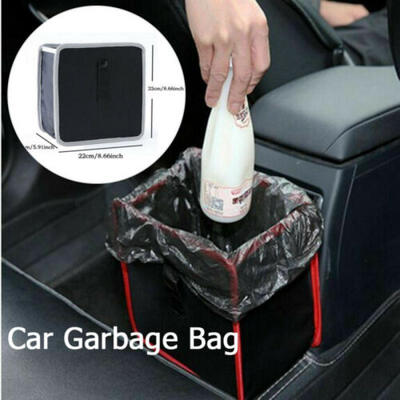

Portable Car Trash can Back Seat Organizer Auto Garbage Bag for Vehicles Black