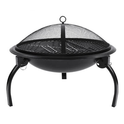 

Greensen Black Iron Folding 21-inch Barbecue BBQ Charcoal Grill Shelf Rack for Outdoor Camping Picnic