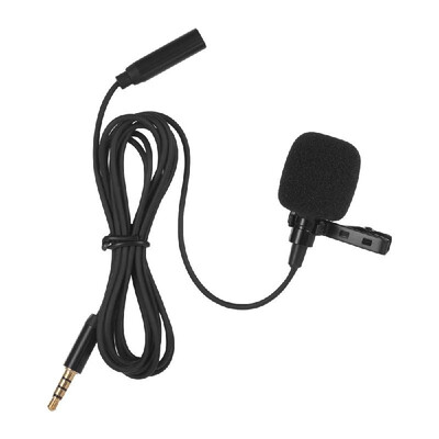 

Mini Clip-on Lapel Lavalier Condenser Microphone Mic with 35mm Headphone Output Jack for iPhone iPad Android Smartphone DSLR Came