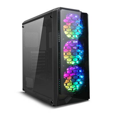 

darkFlash Water Square 5 Black ATX Mid-Tower Desktop Computer Gaming Case USB 30 Ports Acrylic Windows