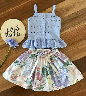 

Toddler Kids Baby Girl Floral Clothes Vest Tops Short Dress Summer Casual Outfit