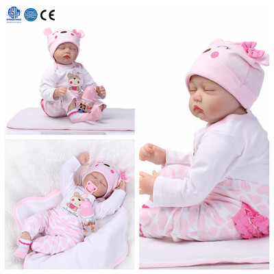 

Ktaxon 22" Reborn Real Baby Doll Vinyl 22inch 55cm Lovely Lifelike Cute Toy Pink Sleeping Baby Doll for Gift