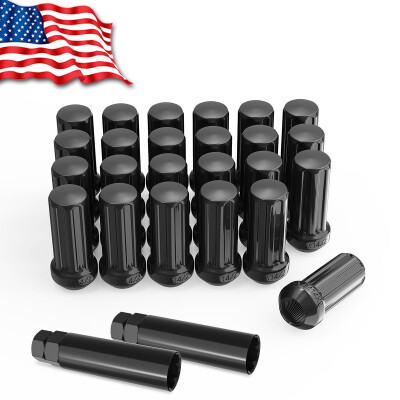 

24 Black Bulge Acorn Lug Nuts 14x20 for Ford F150 Expedition Navigator Trucks