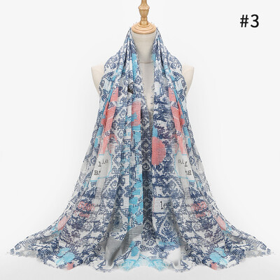 

New Europe&the United States foreign trade fashion butterfly print pattern long cotton&linen scarf scarves shawl spot wholesale