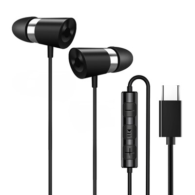 

Vatican Sino typec headphones for millet 96X8semix3Huawei P20mate10Pro20pro type-c in-ear metal Hifi headphones S8 black