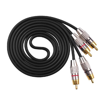 

Audio Video Connecting Wires 2RCA to 2RCA Stereo Audio Cable Shielded RCA Cords 24K Gold-Plated Compatible with Speaker Amplifier