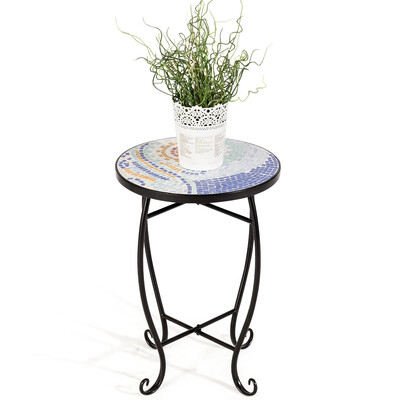 

Outdoor Indoor Steel Accent Plant Stand Cobalt Table-Green