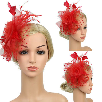 

Women Cocktail Wedding Hats Hairpin Fascinator Lady Party Headpieces Wrap Gift