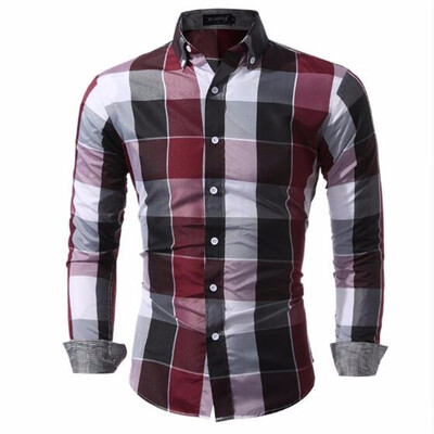

Men Shirts Fit Mens Dress Plaid Shirts Male Clothes Social Casual Shirt Men Brand Chemise Homme Large size XXXL