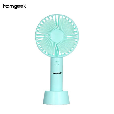 

homgeek Mini Handheld Fan Cooling Electric Fan Personal Fan Portable Desk Fan with Base 3 Speed Adjustable USB Rechargeable for Tr