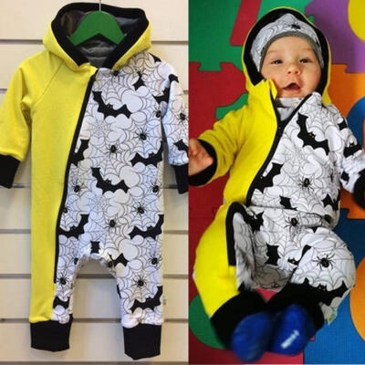 

Autumn Winter Newborn Infant Baby Boy Girl Cotton Hooded Jumpsuit Clothes Outfit