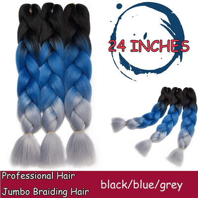

Braiding Hair Ombre for crochet Hair Weave with Synthetic&Twist Braiding Hair Extensions Dark black 100gpc