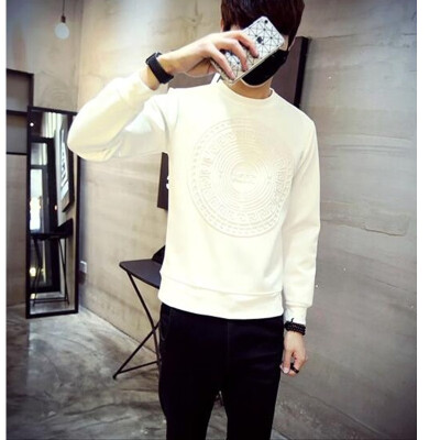 

Spring&autumn new early autumn mens long-sleeved T-shirt autumn tide mens sweater Korean version 2018 personality trend Slim handsome