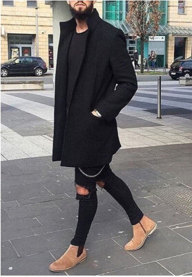 

Mens Winter Long Sleeve Slim Knitted Cardigan Warm Sweater Jumper Jacket Coat