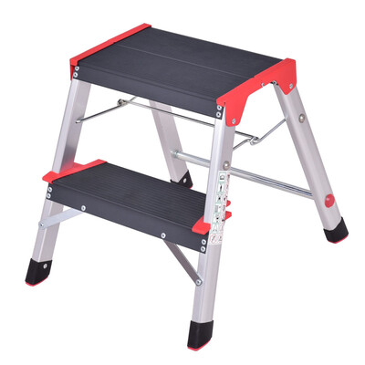 

2 Step Aluminum Ladder Folding Non-Slip Platform 330Lbs Load