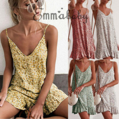 

Women Sexy Casual Summer Mini Dress Cocktail Party Evening Bodycon Sleeveless