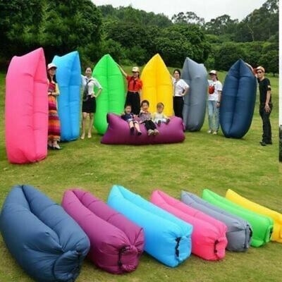 

Inflatable Air Sofa Bed Lazy Sleeping Camping Bag Beach Hangout Couch Windbed