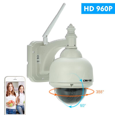 

OWSOO 42" HD 960P Wireless WiFi PTZ IP Camera 2812mm Auto-focus 14 CMOS 22pcs IR lamps IR-CUT Waterproof Night Vision Motion