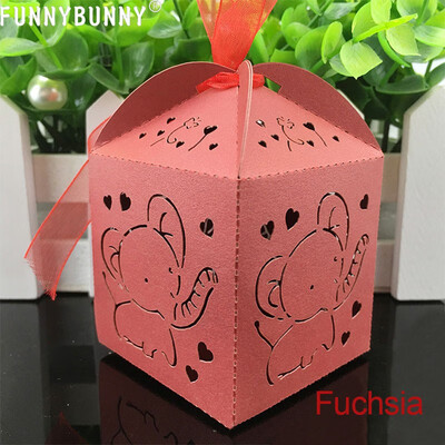 

FUNNYBUNNY 20pcs Hollow Cut Fashion Elephant Pattern Candy Boxes Gift Bags Wedding Favors Gift Boxes Small Gifts