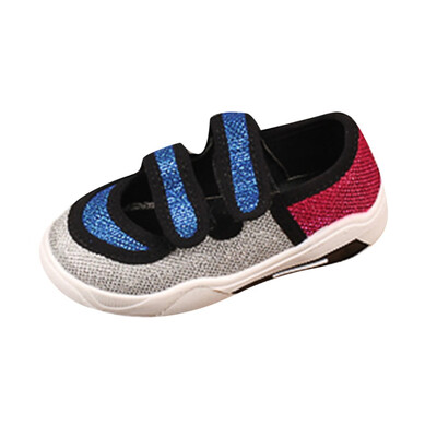 

Children Kid Boys Girls Patchwork Leather Bling Sneaker Party Casual Shoes