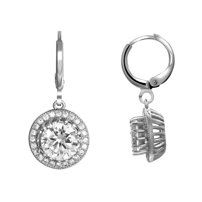 

Yoursfs Fashion Rhinestone Round Geometric Drop Earrings For Women Jewelry Silver Statement Earrings