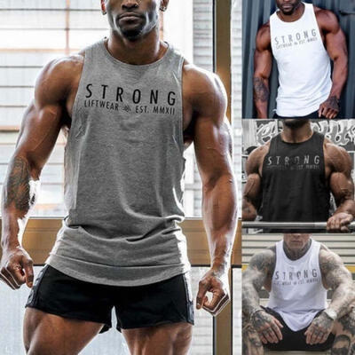 

Mens Fitness Activewear Tops T-Shirt Sport Gym Bodybuilding Muscle Tee Vests