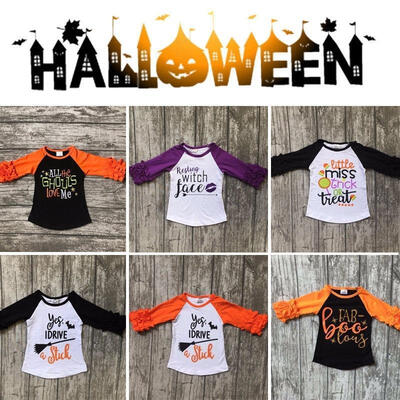 

Halloween Toddler Kids Baby Girls Ruffle 100 Cotton Tops T-shirt Tee Clothes
