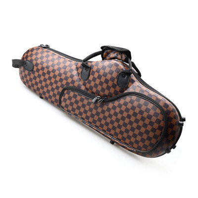 

Glarry New Black Brown Checked Solid Cloth Saxophone Case for Alto Sax