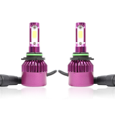 

9006 S2P 2PCS Led Cob LED Chip Car Headlamp 36W 6000k White Light 8000LM Car Bulb Fog Light Purple
