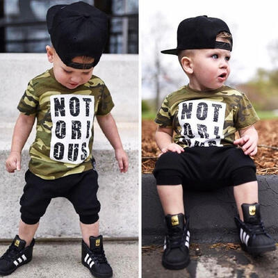 

Casual Toddler Kids Boys Camo Tops T-shirt Pants 2Pcs Outfits Set Clothes 1-6Yrs