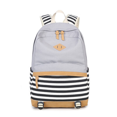 

NeillieN canvas striped stitching womens bag fashion ladies backpack computer bag large capacity backpack