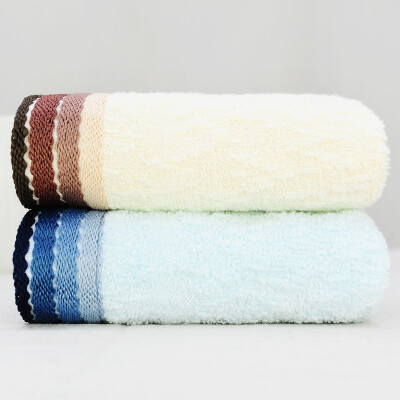 

Xinya towel cotton skin absorbent towel cotton slub yarn to increase face towel wash towel 2 strips rice blue 3476cm