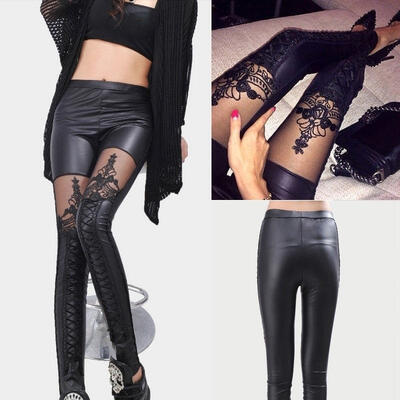 

Legging Faux Leather High Waist Stretch Slim Skinny Tight Pencil Pants Women NEW