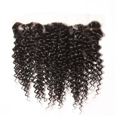 

UNice Peruvian Curly Human Hair Lace Frontal with Pre-plucked 10-20"