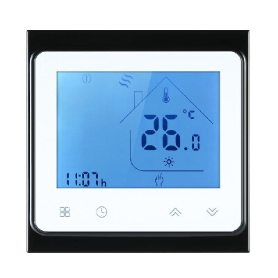 

Dry Contact Gas Boiler Heating Thermostat with Touchscreen LCD Display Weekly Programmable Energy Saving Temperature Controller