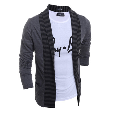 

Fashion Stripe Colors Casual Long Sleeve Knit Cardigan