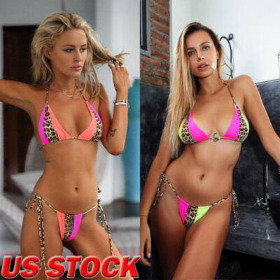 

2pcs Sexy Women Bandage Bikini Push-up Padded Bra Swimsuit Split Beach Swimwear