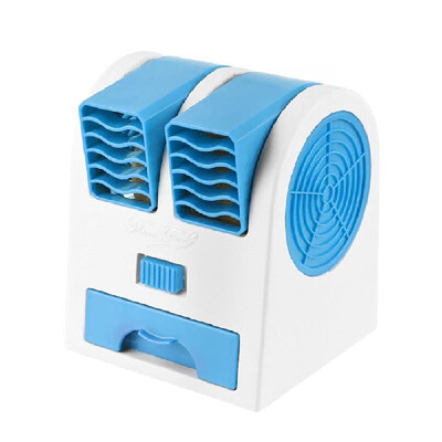

Portable Bladeless Table Fan Double Wind Outlet Perfume Mini Air Cooler USBBattery Desktop Cooling Fan
